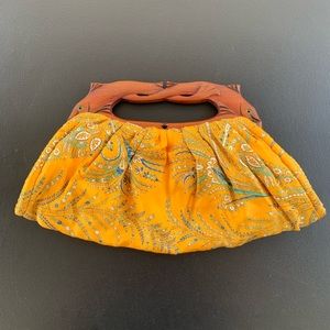 Vintage Wood Silky Clutch Purse Bermuda